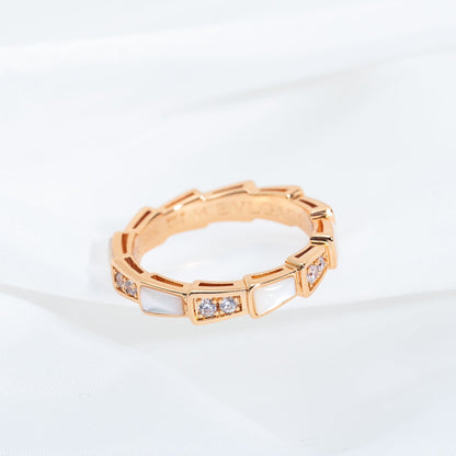 [vivabelle]SERPENTI RING ROTGOLD DIAMANT MOP 3MM