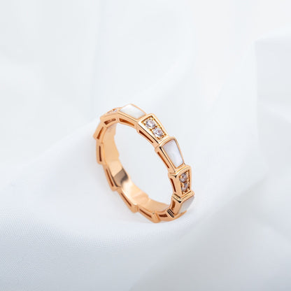 [vivabelle]SERPENTI RING ROTGOLD DIAMANT MOP 3MM
