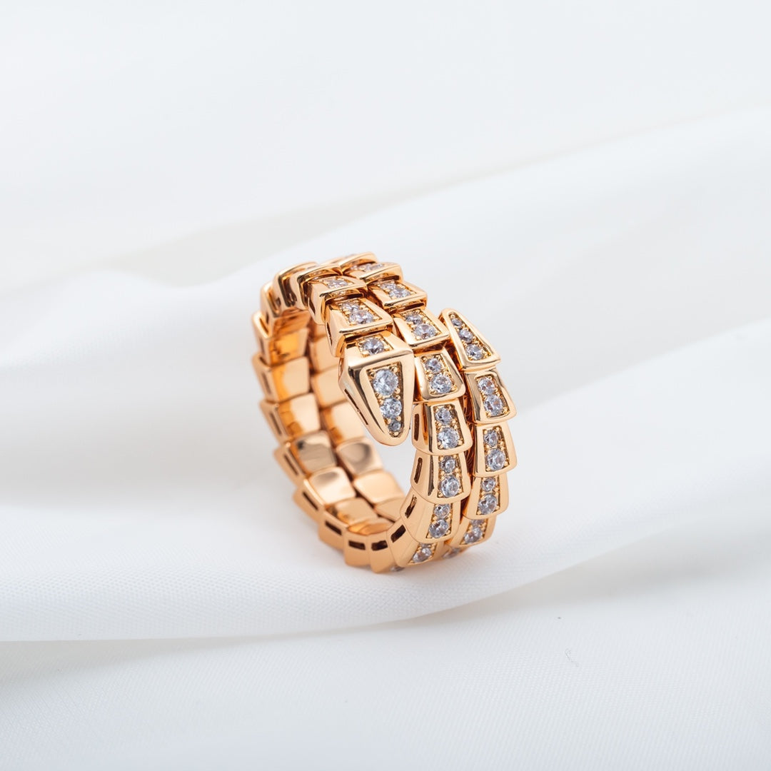 [vivabelle]SERPENTI RING ROTGOLD DIAMANT DOPPELREIHIG