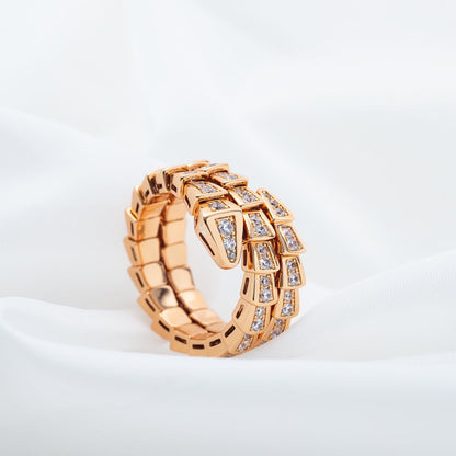 [vivabelle]SERPENTI RING ROTGOLD DIAMANT DOPPELREIHIG
