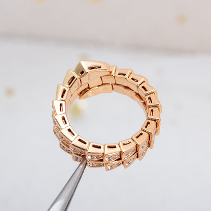 [vivabelle]SERPENTI RING ROTGOLD DIAMANT DOPPELREIHIG