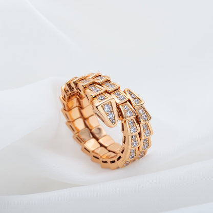 [vivabelle]SERPENTI RING ROTGOLD DIAMANT DOPPELREIHIG
