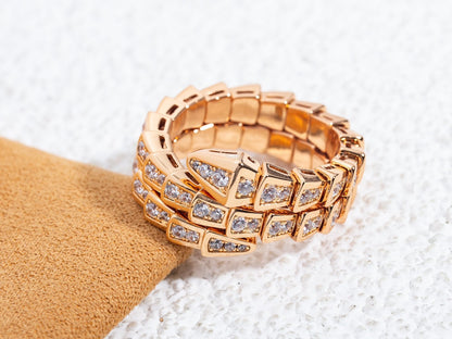 [vivabelle]SERPENTI RING ROTGOLD DIAMANT DOPPELREIHIG