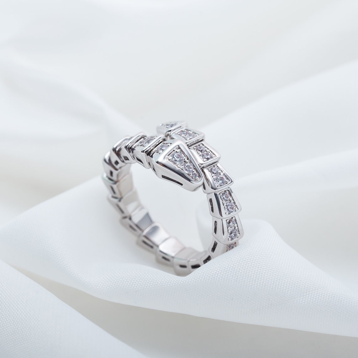 [vivabelle]SERPENTI RING SILBER DIAMANT GEPAART 4MM