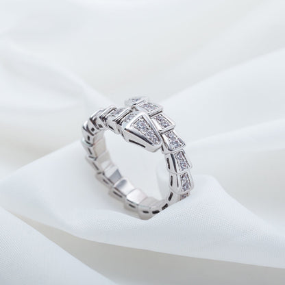 [vivabelle]SERPENTI RING SILBER DIAMANT GEPAART 4MM