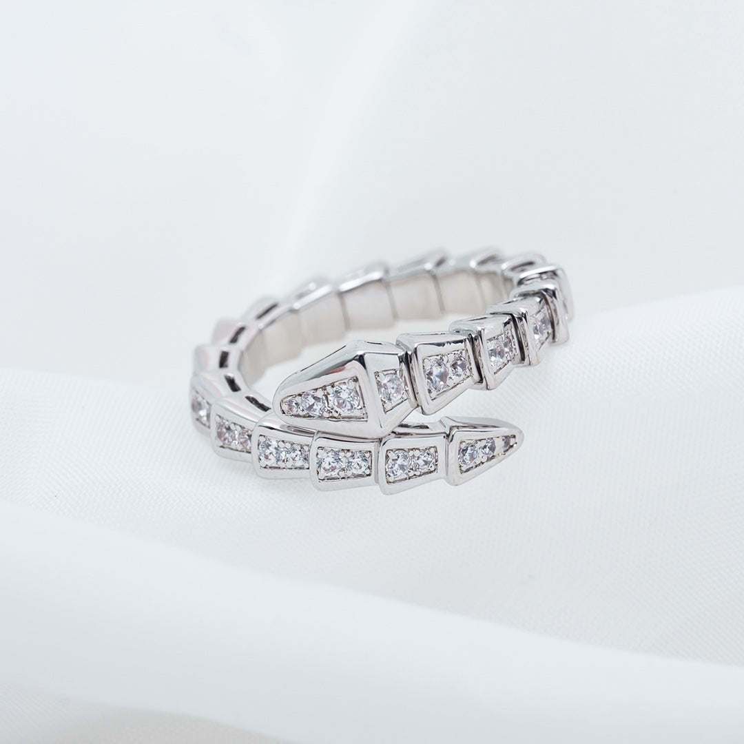 [vivabelle]SERPENTI RING SILBER DIAMANT GEPAART 4MM