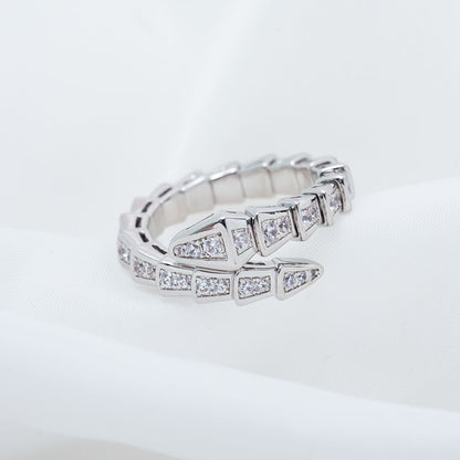 [vivabelle]SERPENTI RING SILBER DIAMANT GEPAART 4MM
