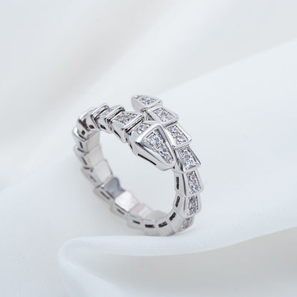 [vivabelle]SERPENTI RING SILBER DIAMANT GEPAART 4MM