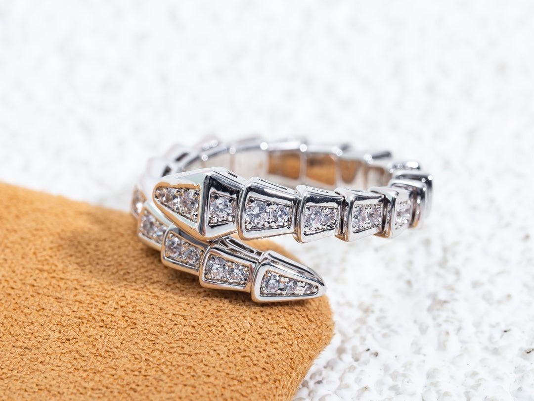 [vivabelle]SERPENTI RING SILBER DIAMANT GEPAART 4MM