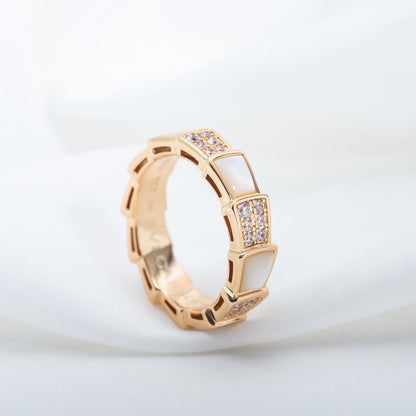 [vivabelle]SERPENTI RING ROTGOLD MIT DIAMANTEN 4MM
