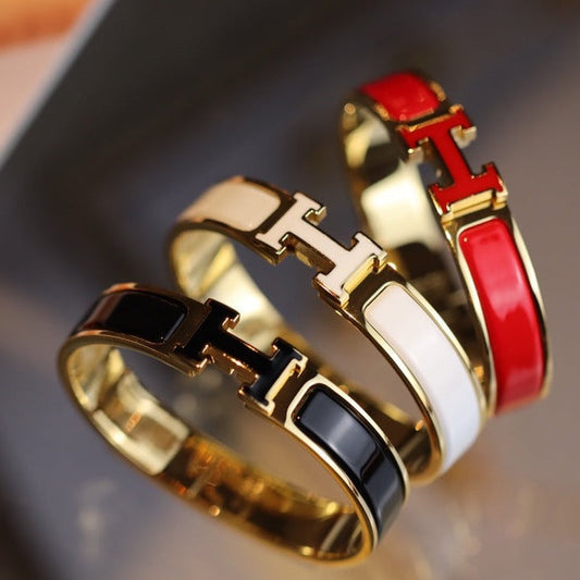 [vivabelle]H BRACELET 12MM GOLD