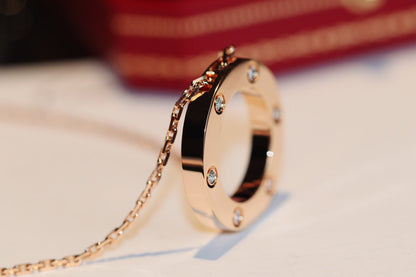 [vivabelle]LOVE HALSKETTE 16MM 6 DIAMANTEN ROTGOLD