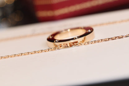 [vivabelle]LOVE HALSKETTE 16MM 6 DIAMANTEN ROTGOLD