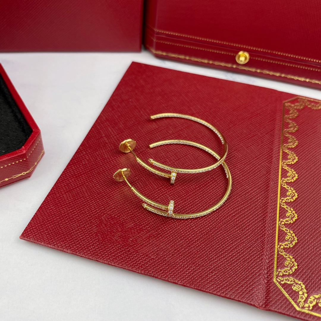 [vivabelle]JUSTE OHRRINGE VOLLER DIAMANTEN 1,8MM