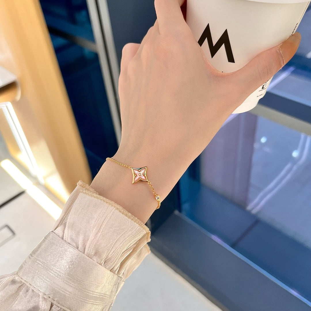 [vivabelle]STAR 1 DIAMOND PINK GOLD BRACELET