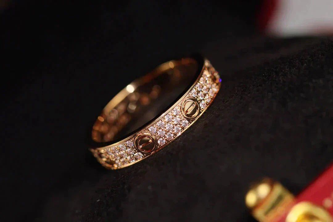 [vivabelle]LOVE RING 3.6MM DIAMOND PAVED