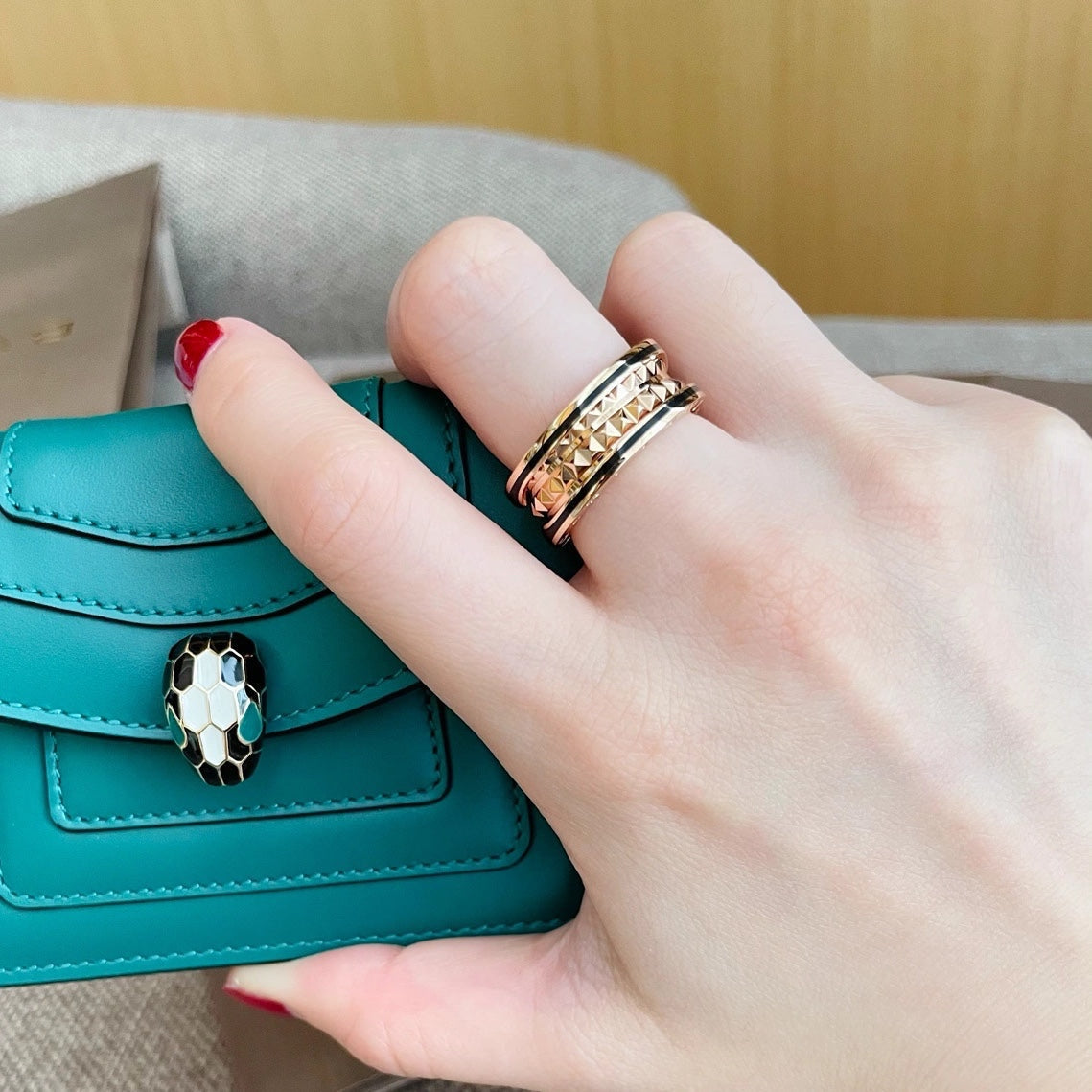 [vivabelle]ZERO 1 ROSA GOLD SCHWARZER KERAMIKRING