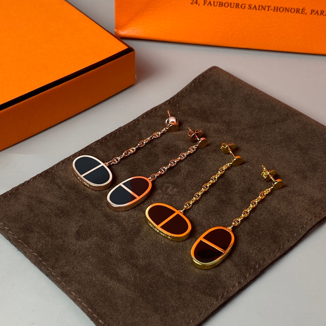 [vivabelle]CHAINE VERSO SCHWARZE KERAMIK-OHRRINGE