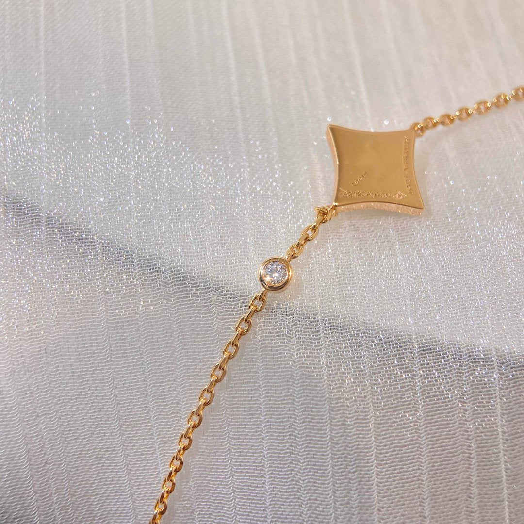 [vivabelle]COLOR STAR CARNELIAN PINK GOLD DIAMOND BRACELET