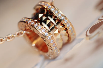 [vivabelle]ZERO 1 ROCK ANHÄNGER ROSA GOLD HALSKETTE