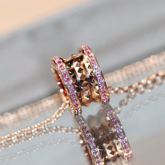 [vivabelle]ZERO 1 ROCK PINK GOLD PINK DIAMOND NECKLACE