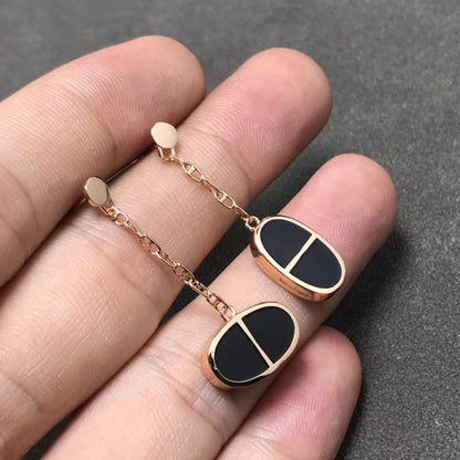 [vivabelle]CHAINE VERSO SCHWARZE KERAMIK SILBER OHRRINGE