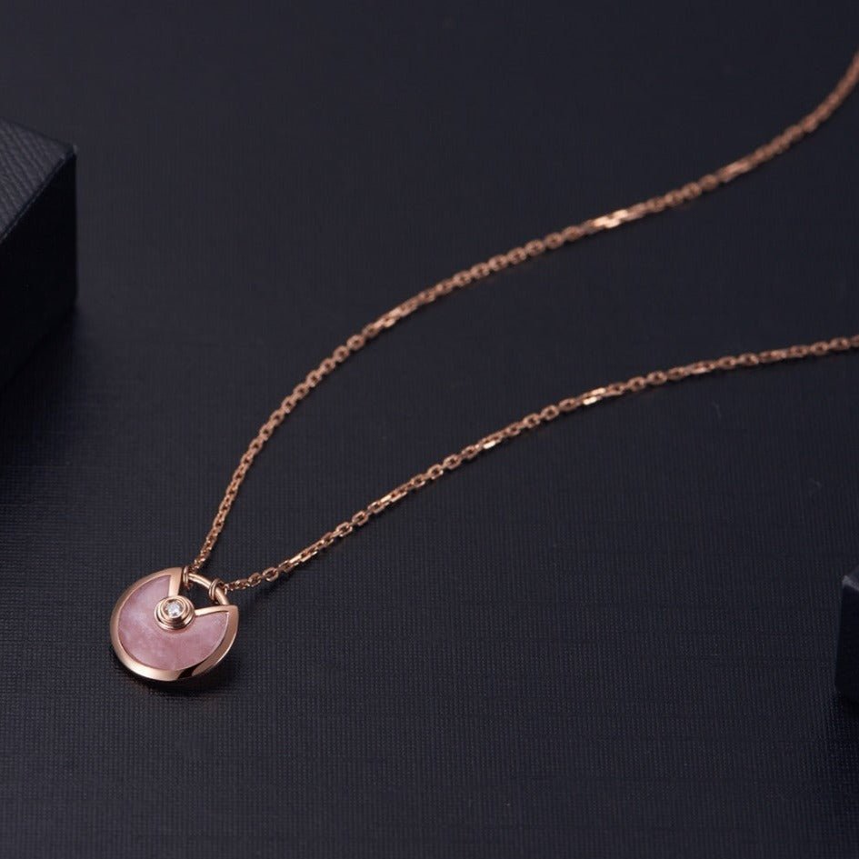 [vivabelle]AMULETT ROSÉGOLD ROSA MOP HALSKETTE