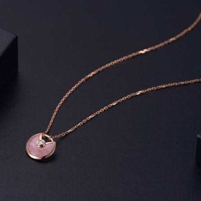 [vivabelle]AMULETT ROSÉGOLD ROSA MOP HALSKETTE