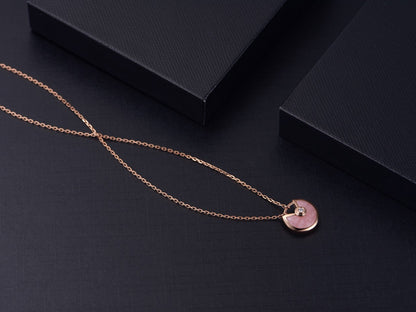 [vivabelle]AMULETT ROSÉGOLD ROSA MOP HALSKETTE