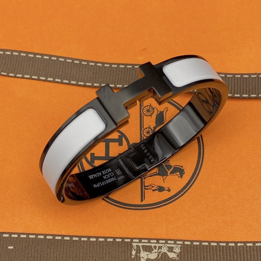 [vivabelle]H BRACELET 12MM BLACK WHITE CERAMIC