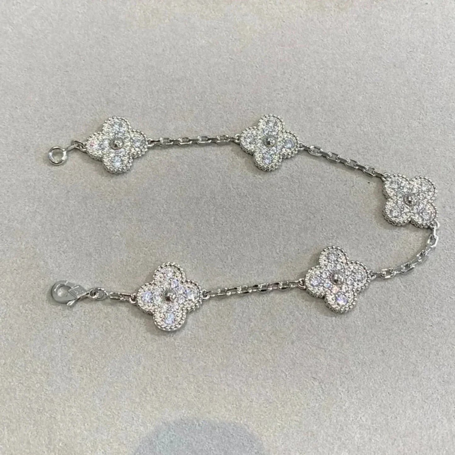 [vivabelle]CLOVER 5 MOTIFS DIAMANT ARMBAND SILBER