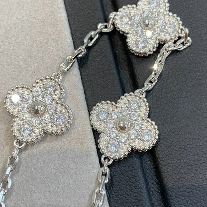 [vivabelle]CLOVER 5 MOTIFS DIAMANT ARMBAND SILBER
