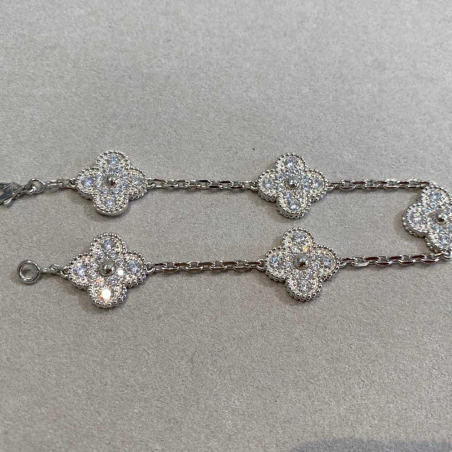 [vivabelle]CLOVER 5 MOTIFS DIAMANT ARMBAND SILBER