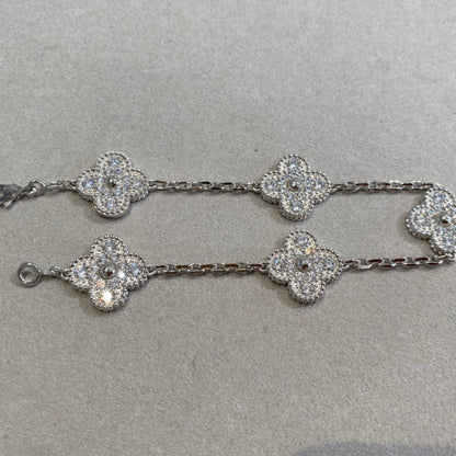 [vivabelle]CLOVER 5 MOTIFS DIAMANT ARMBAND SILBER