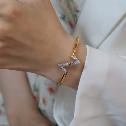 [vivabelle]VOLTE UPSITE DOWN GOLD DIAMOND BRACELET