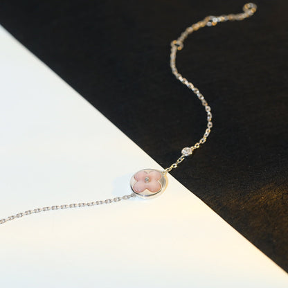 [vivabelle]SUN MOTIF PINK MOP SILVER BRACELET
