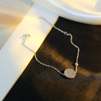 [vivabelle]SUN MOTIF PINK MOP SILVER BRACELET