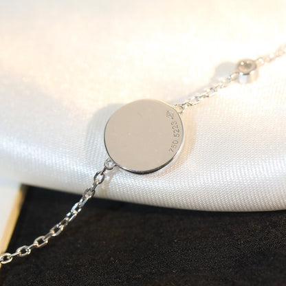[vivabelle]SUN MOTIF PINK MOP SILVER BRACELET