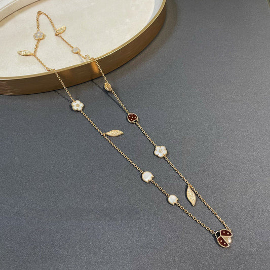 [vivabelle]LUCKY SPRING 15 MOTIFS GOLD NECKLACE