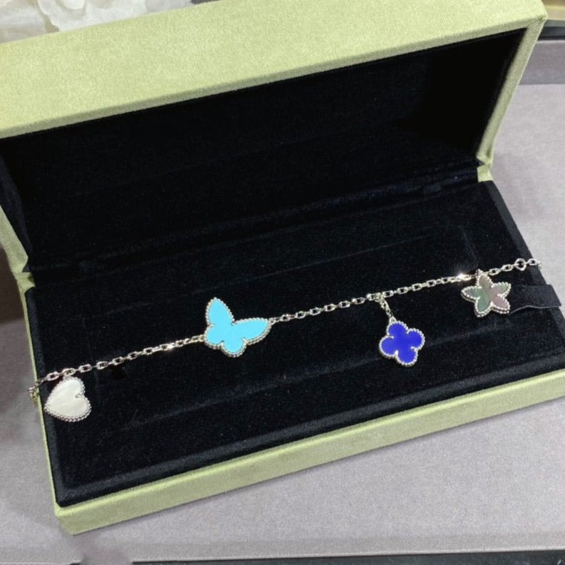 [vivabelle]LUCKY SPRING SILVER BRACELET 4 MOTIF