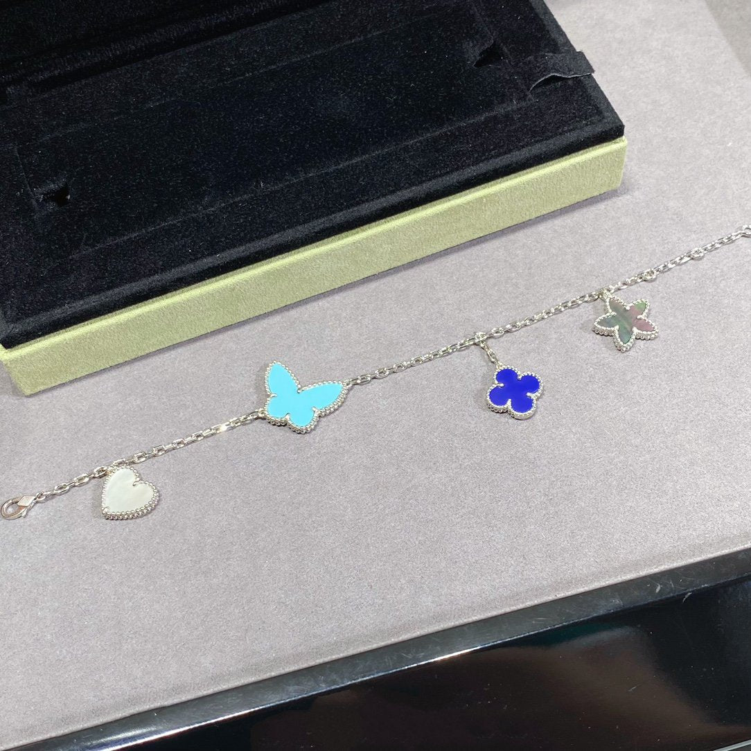 [vivabelle]LUCKY SPRING SILVER BRACELET 4 MOTIF