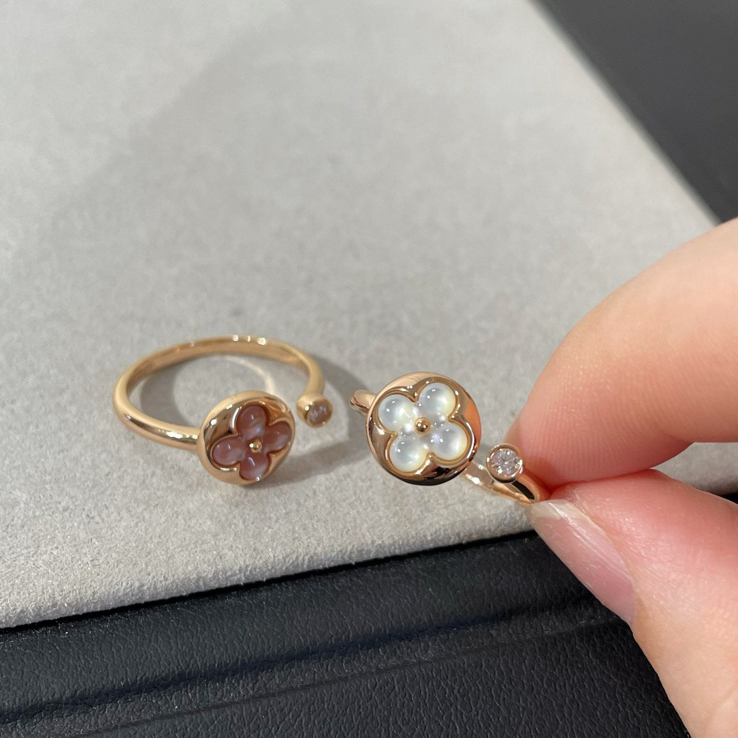 [vivabelle]SUN 1 DIAMANT PINK MOP RING