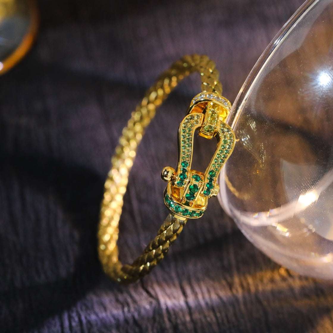 [vivabelle]FORCE 10 GOLD GREEN DIAMOND PAVED