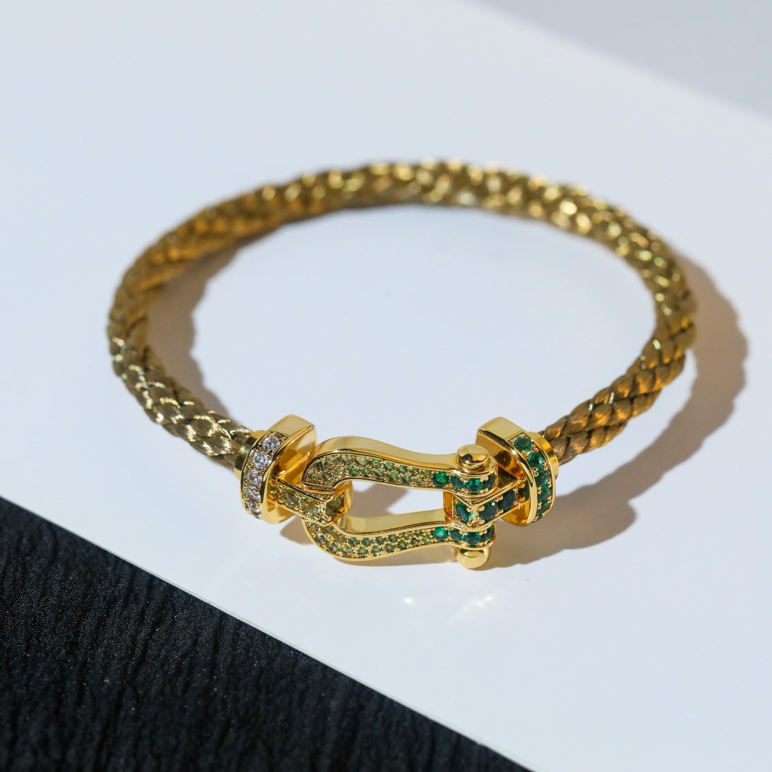 [vivabelle]FORCE 10 GOLD GREEN DIAMOND PAVED