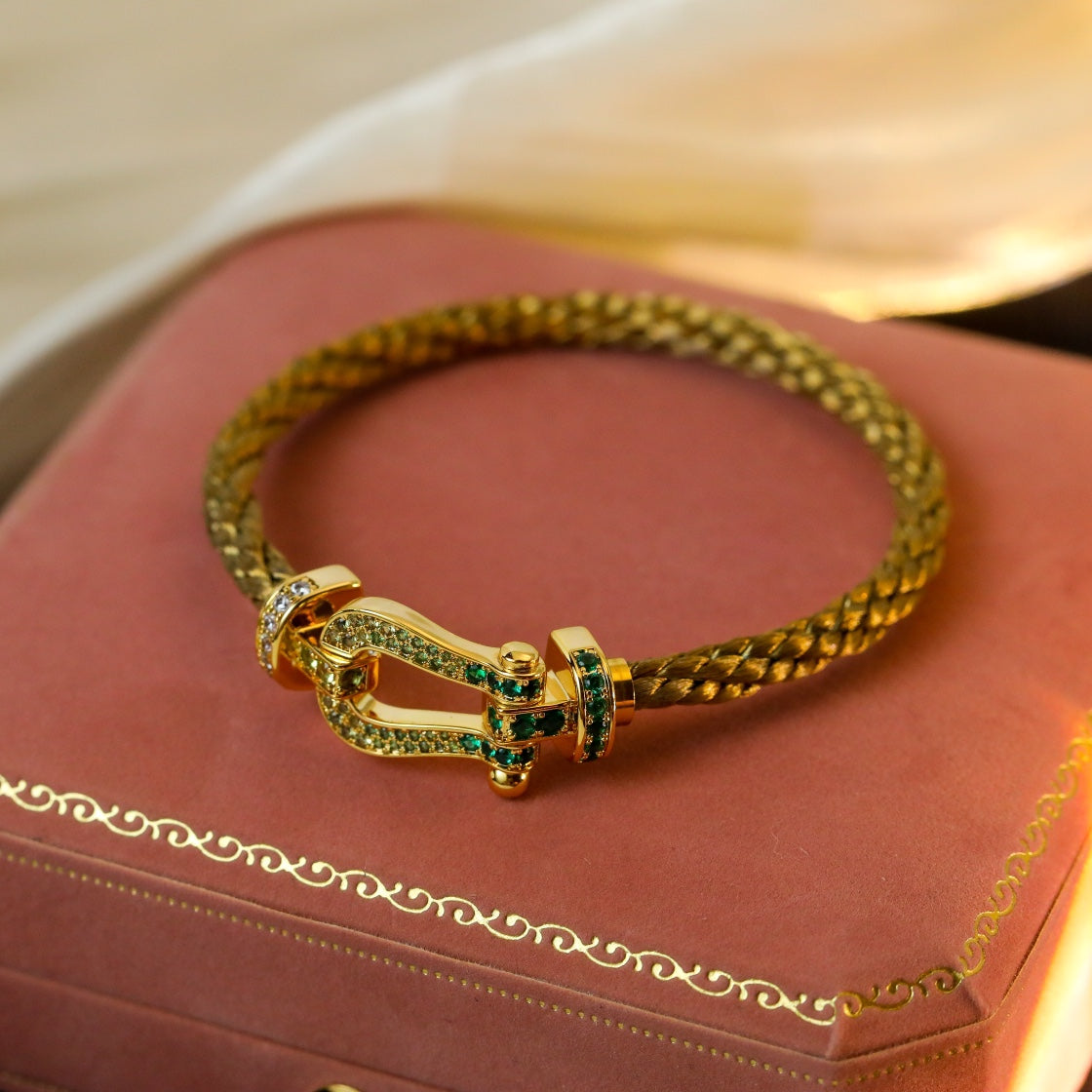 [vivabelle]FORCE 10 GOLD GREEN DIAMOND PAVED