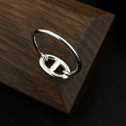 [vivabelle]Runder kleiner silberner Diamantring