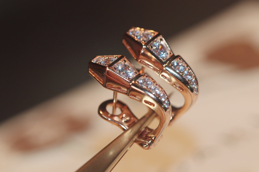 [vivabelle]SERPENT ROSÉGOLD DIAMANT OHRRINGE