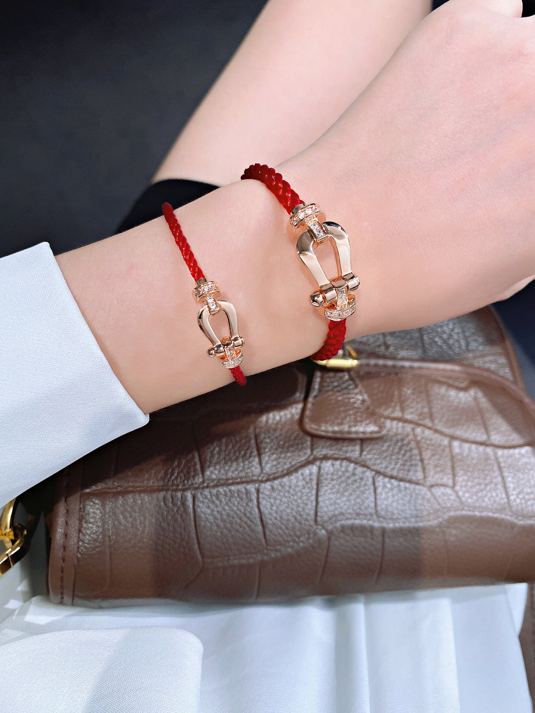 [vivabelle]FORCE 10 HALF DIAMOND PINK GOLD RED CORDERI LARGE AND MEDIUM MODEL