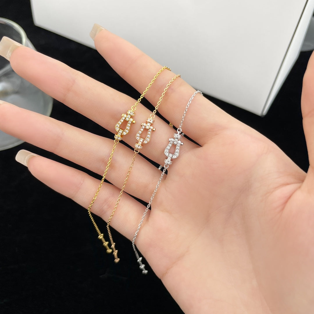 [vivabelle]FORCE 10 FULL DIAMOND BUCKLE CHAIN LINK MINI MODEL