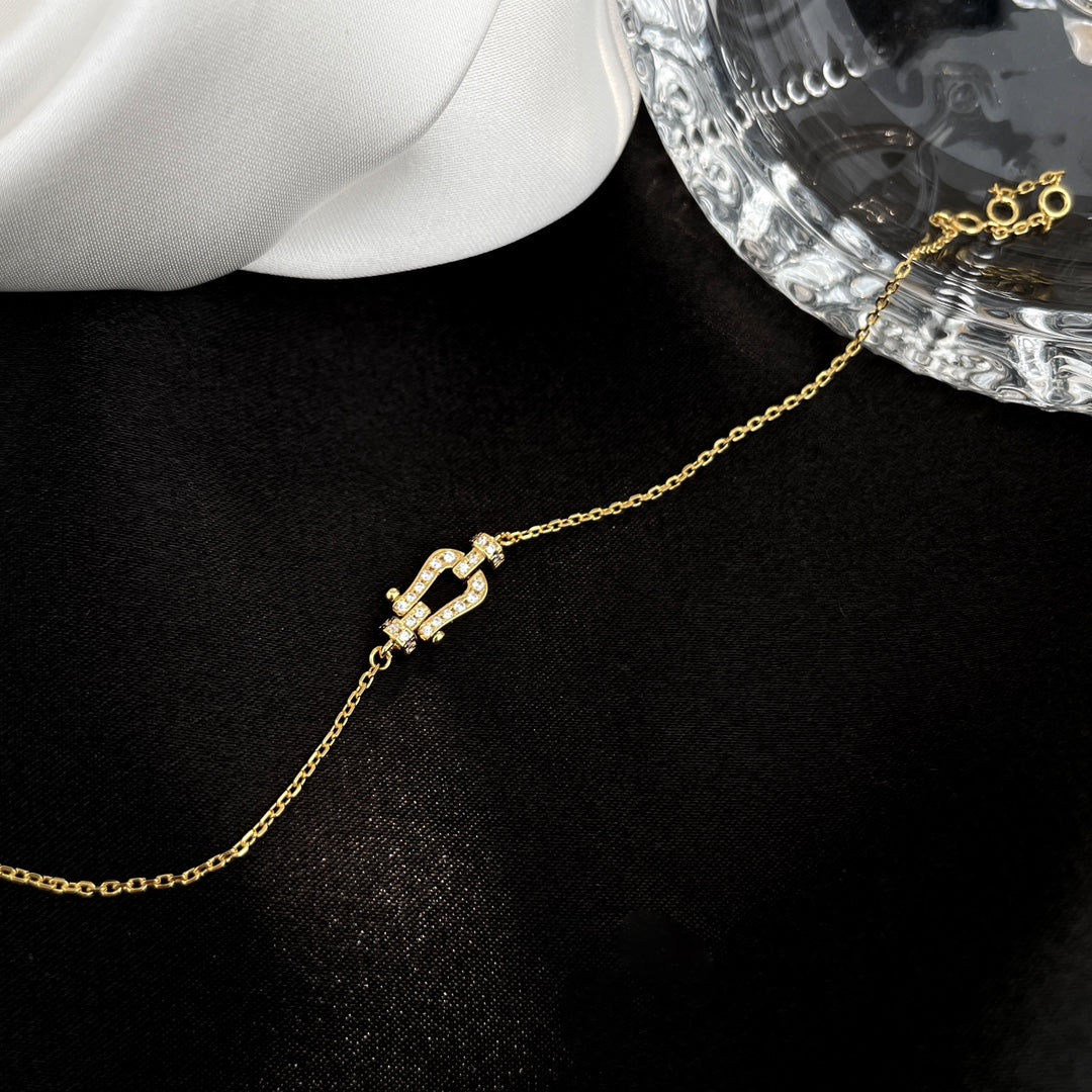 [vivabelle]FORCE 10 FULL DIAMOND BUCKLE CHAIN LINK MINI MODEL